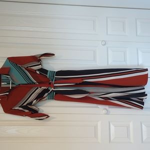 Multicolor stripes midi dress